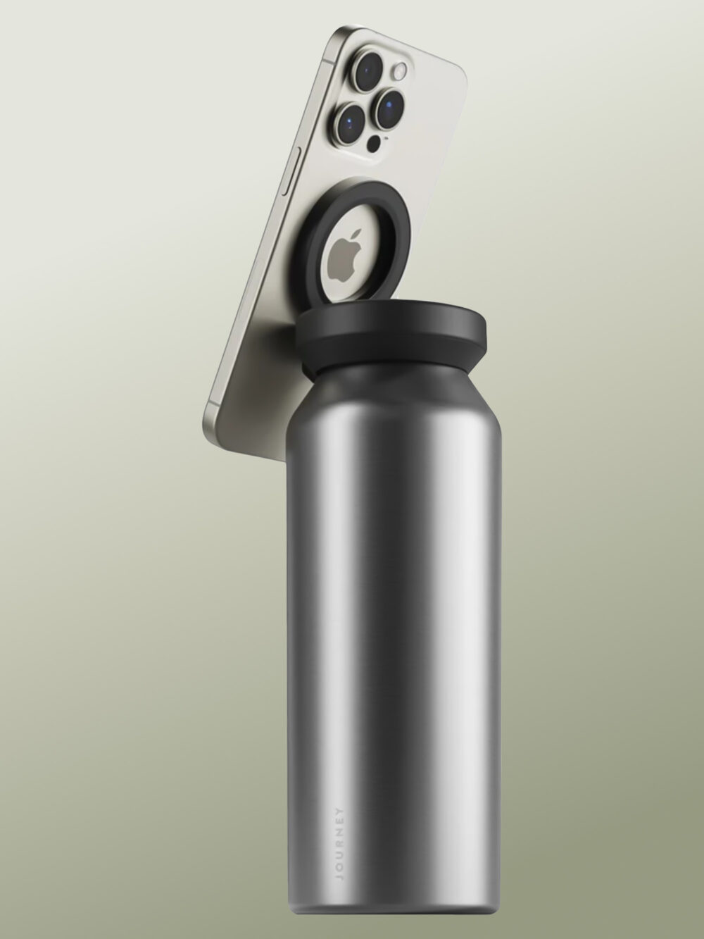 Journey - REEVUS Insulated Stainless Steel Bottle - Termo Inteligente con Localizador Compatible con la App Encontrar de Apple y Recargable Inalámbricamente, Soporte Magsafe para iPhone 16 Pro Max, para Bebidas Frias y Calientes, a Prueba de Fugas, en Acero Inoxidable Antigolpes - 700 ml