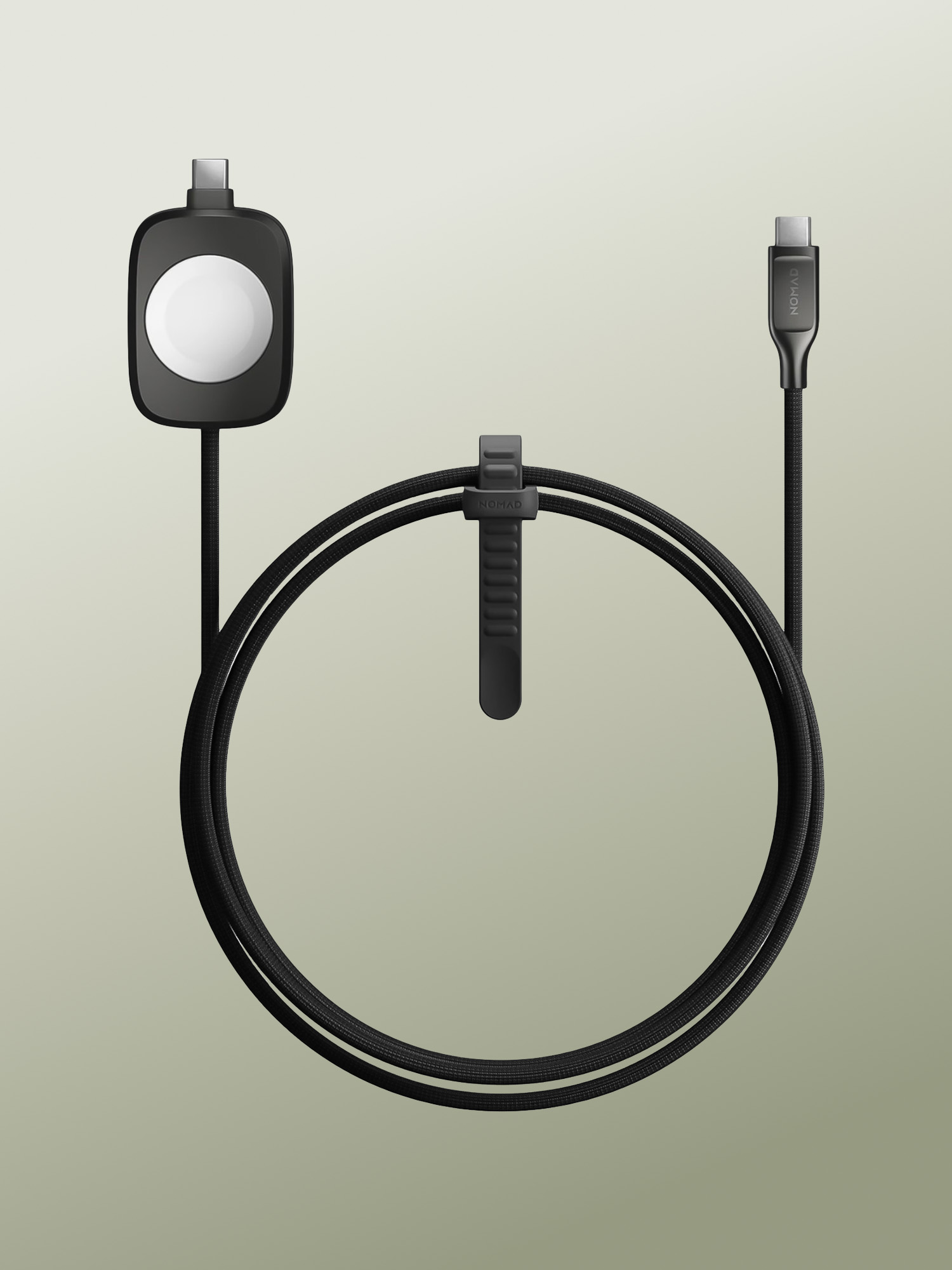 Nomad - Universal Cable for Apple Watch - 1.5m - Carbide - Cable de Carga Rápida para Viajeros en Kevlar de 100W con PD, Tipo C a Tipo C, Base de Carga Rápida Inalámbrica, Transferencia de datos USB 2.0, Resistente al Deshilachado, Torceduras y el Desgaste para Apple Watch Ultra 2, iPhone 16 Pro / Max e iPad Pro 13 M4