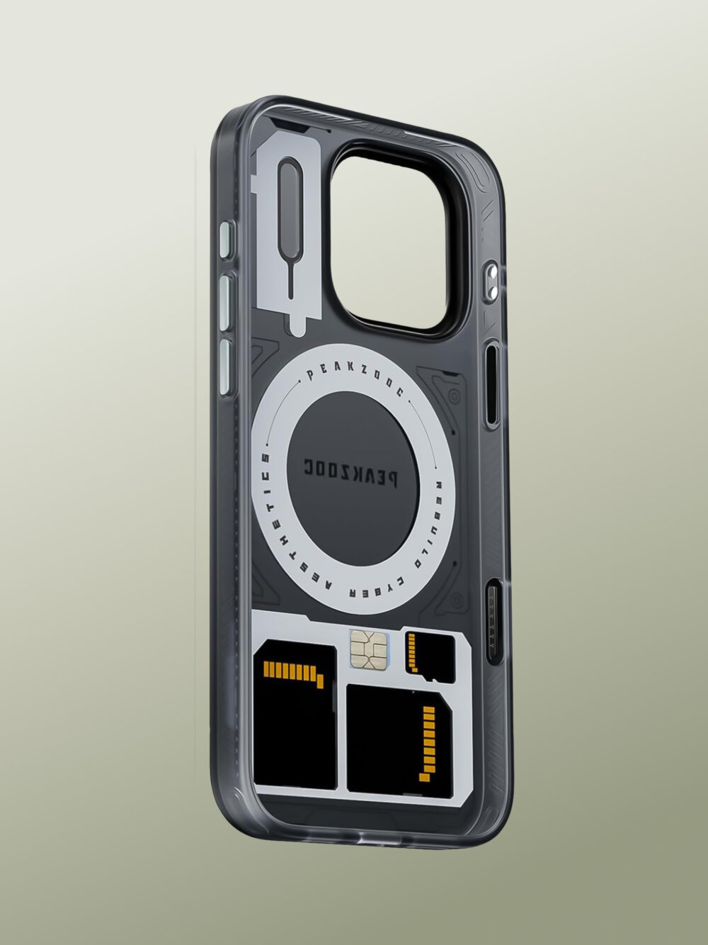 Funda Magsafe Antigolpes de Grado Militar con Almacenamiento para SIM Card, Tarjetas TF y SD, Anillo Magnético con Rotación a 360 grados y Protectores en Aluminio de Grado Aeroespacial de todos los Botones, Ultra Delgada, Liviana, Oleofóbica y Antihuellas para 16 Pro / Max - Image 2