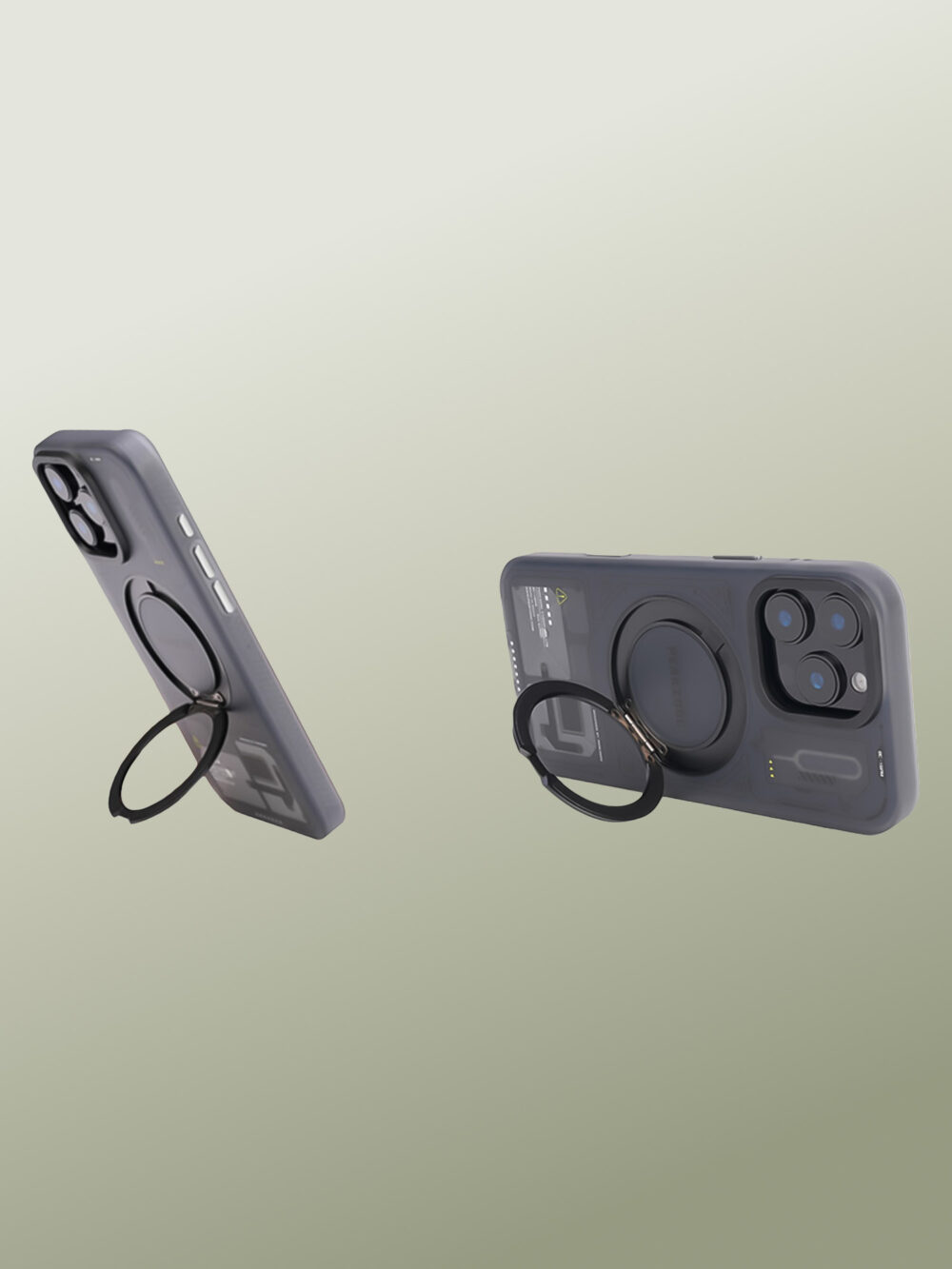 Funda Magsafe Antigolpes de Grado Militar con Almacenamiento para SIM Card, Tarjetas TF y SD, Anillo Magnético con Rotación a 360 grados y Protectores en Aluminio de Grado Aeroespacial de todos los Botones, Ultra Delgada, Liviana, Oleofóbica y Antihuellas para 16 Pro / Max - Image 3