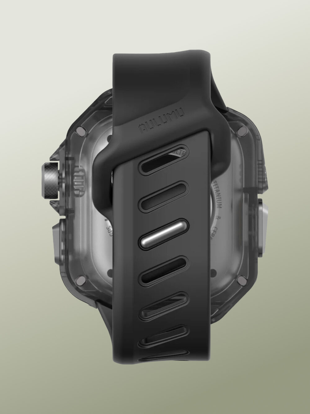 Funda Antigolpes Futurista en Titanio de Grado Aeroespacial Impermeable y Anticorrosiva con Correa de FKM Antitranspirante y Antiabrasiva, Protección en Aluminio de todos los botones, para Apple Watch Ultra 2 - Image 4