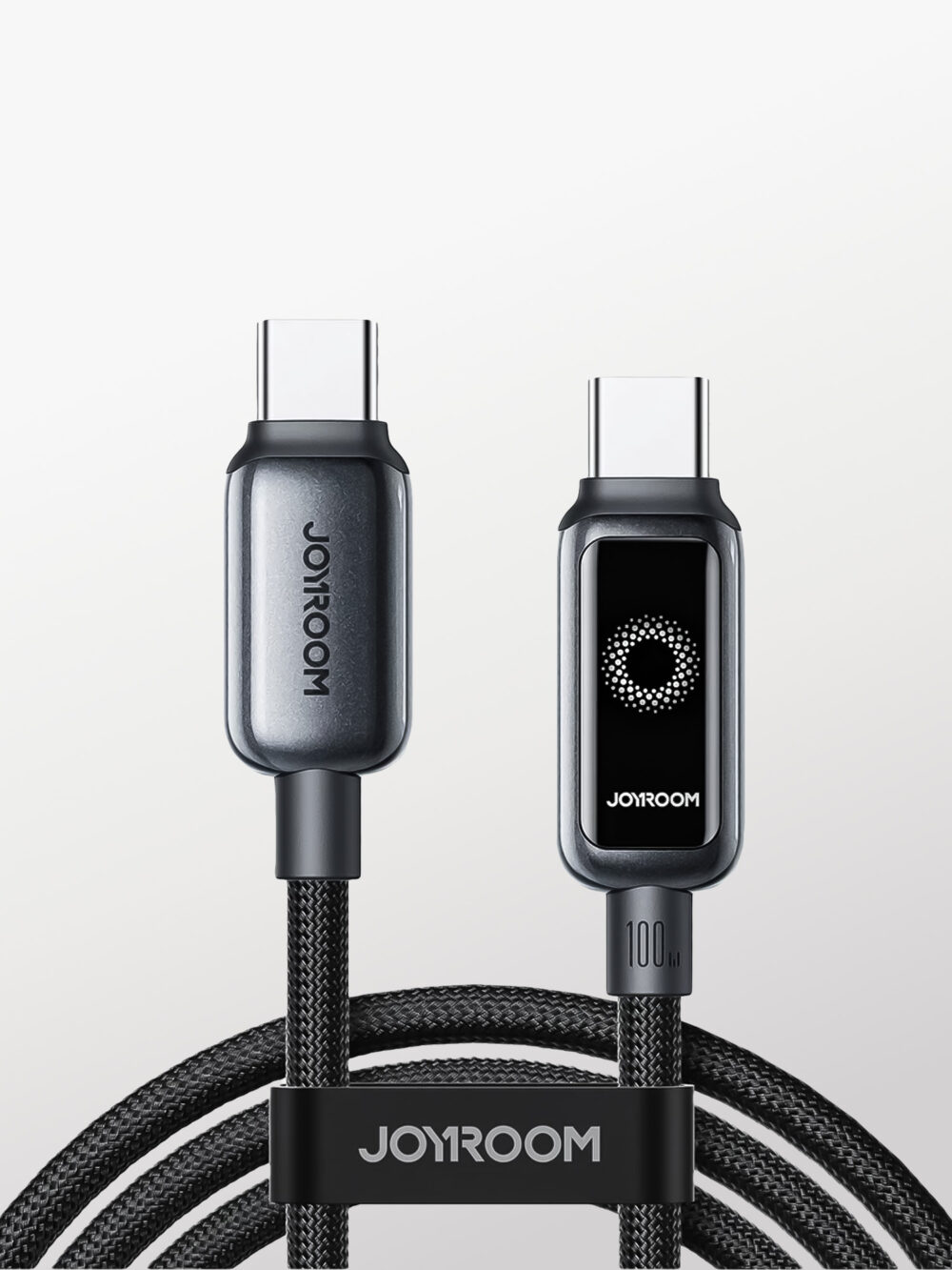 Joyroom - StarFlight Series S-A55 - Type-C to Type-C - Black - Cable Inteligente de Carga y de Datos con Apagado Automatico, Carga Rápida PD de 100W, Alta Velocidad de Transmisión de Datos (480 Mbps), Indicador Led con Efecto de Respiración, 9 Capas de Protección, Tipo C a Tipo C para iPhone 17 Pro/Max y iPad Pro 11/13 M5