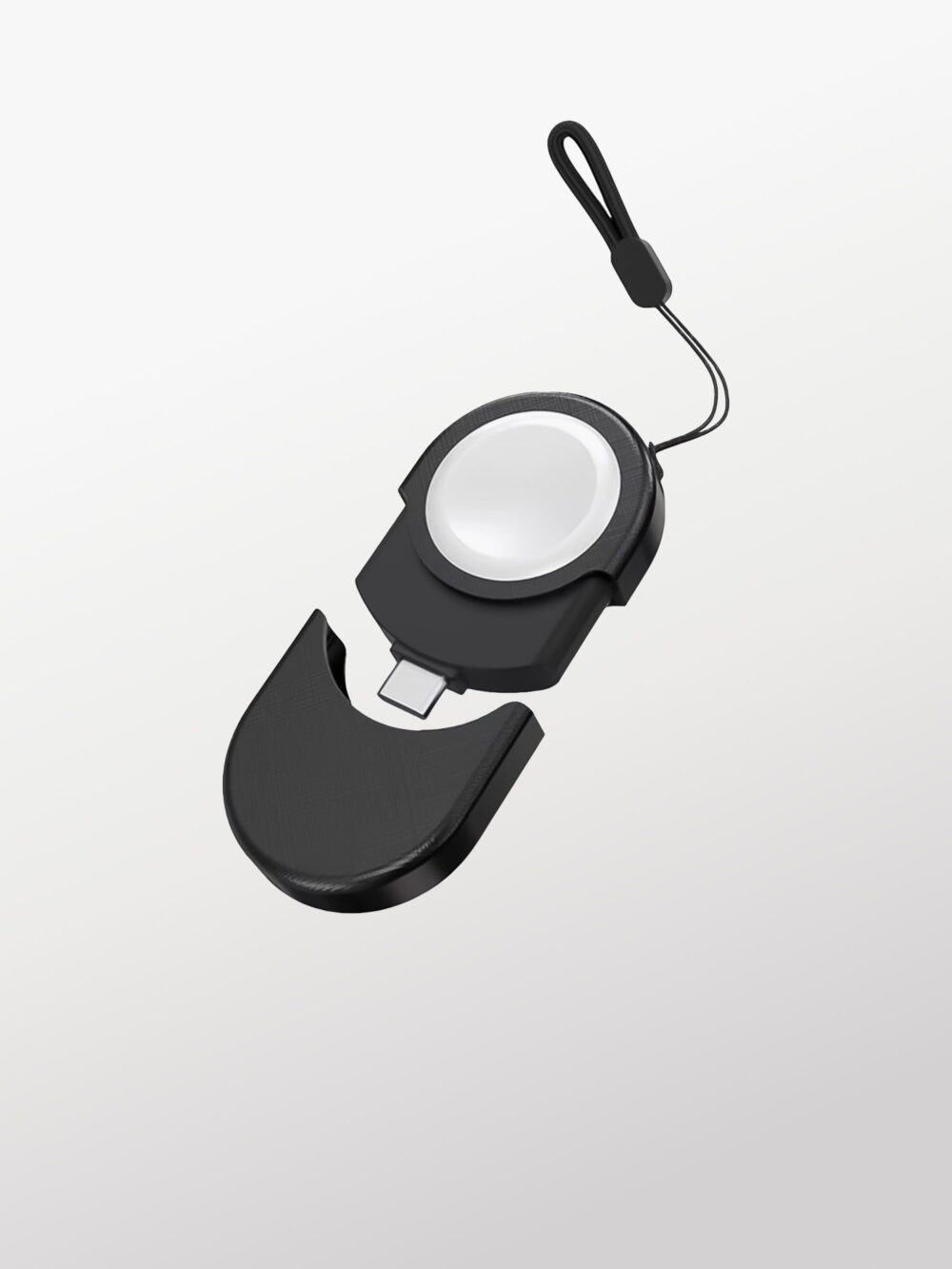 Pzoz - Cargador de Emergencia Inalámbrico Magsafe de 5W con Conector Tipo C para Carga Inversa, 6 Capas de Seguridad, Liviano, Portatil, Cordon de llavero Anti Perdida, para iWatch Ultra 3 y Airpods Pro 3