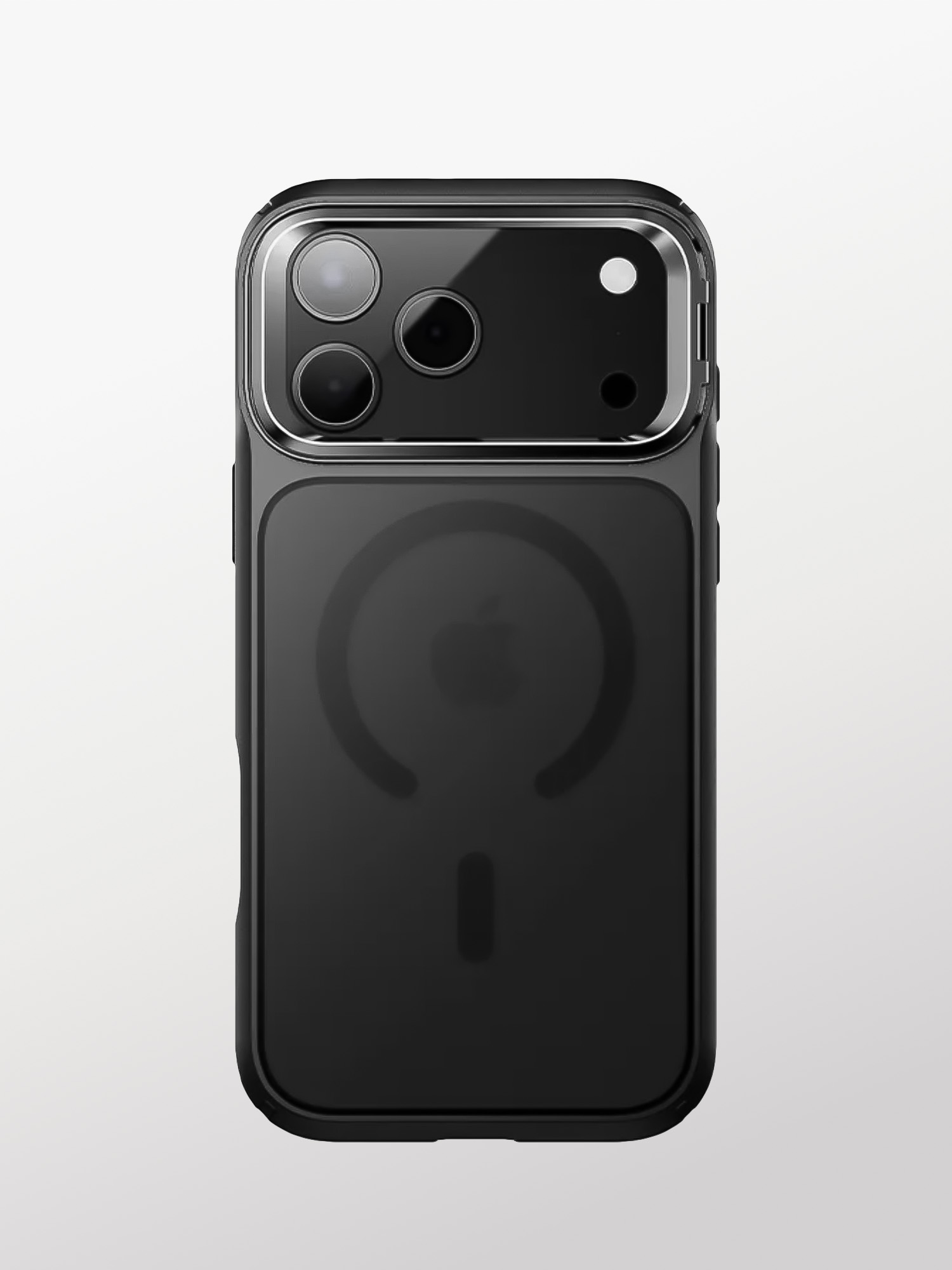 Funda Magsafe Minimalista y Premium, Transparente Mate, Antigolpes de Grado Militar con Soporte Invisible, Protector del Botón Táctil de la Cámara, Bisel Metálico de Protección del Modulo de la Cámara para iPhone 17 Pro