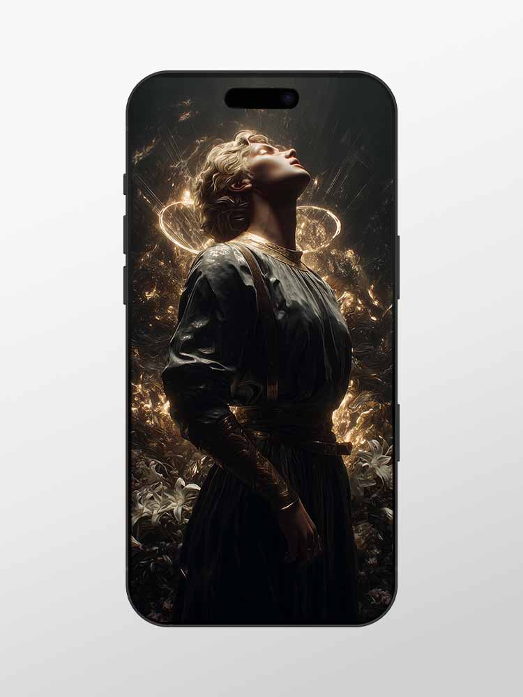 Wallpaper for iPhone 17 Pro Max - Saint Joan of Arc : Receiving Divine Visions in the Garden of Domrémy – Visionary Warrior of Unwavering Faith