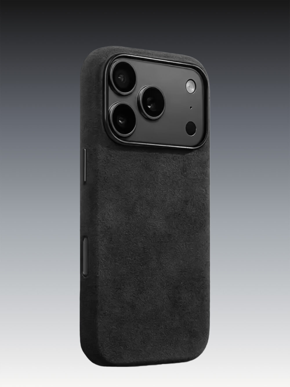 Funda Magsafe de Alcantara Italiano para iPhone 18 Pro con Bisel de Proteccion de la Camara, Botones Metalicos y Proteccion del Boton Tactil